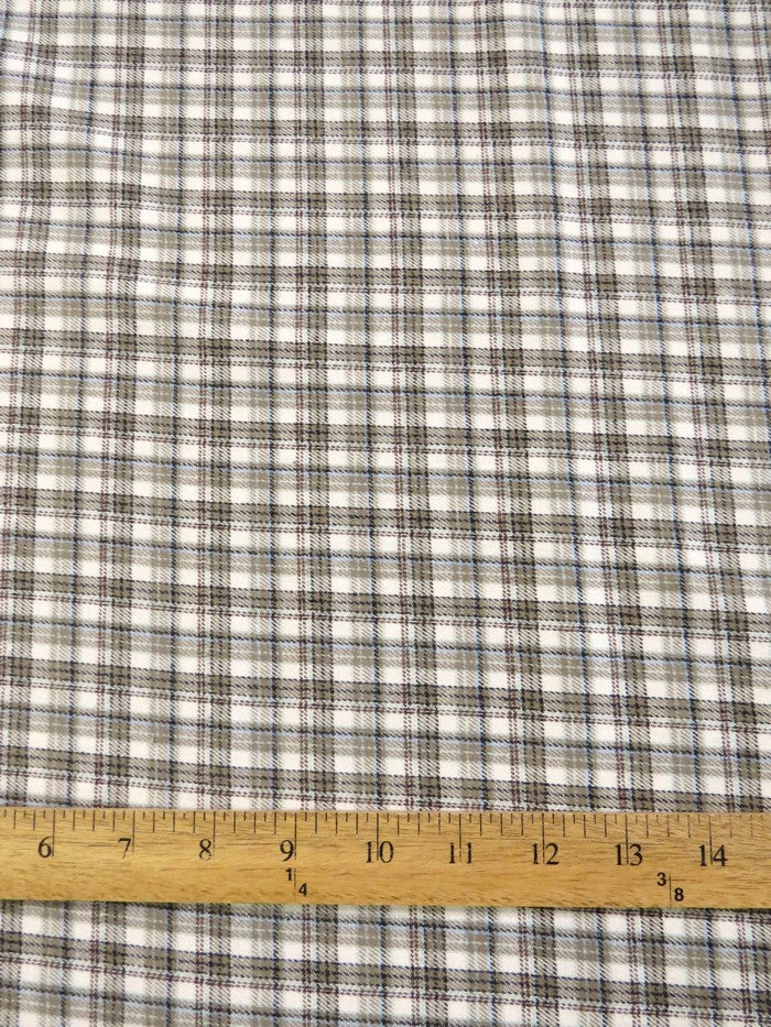 Tartan Plaid Uniform Apparel Flannel Fabric / Sage/White / Sold By The Yard - Image 3