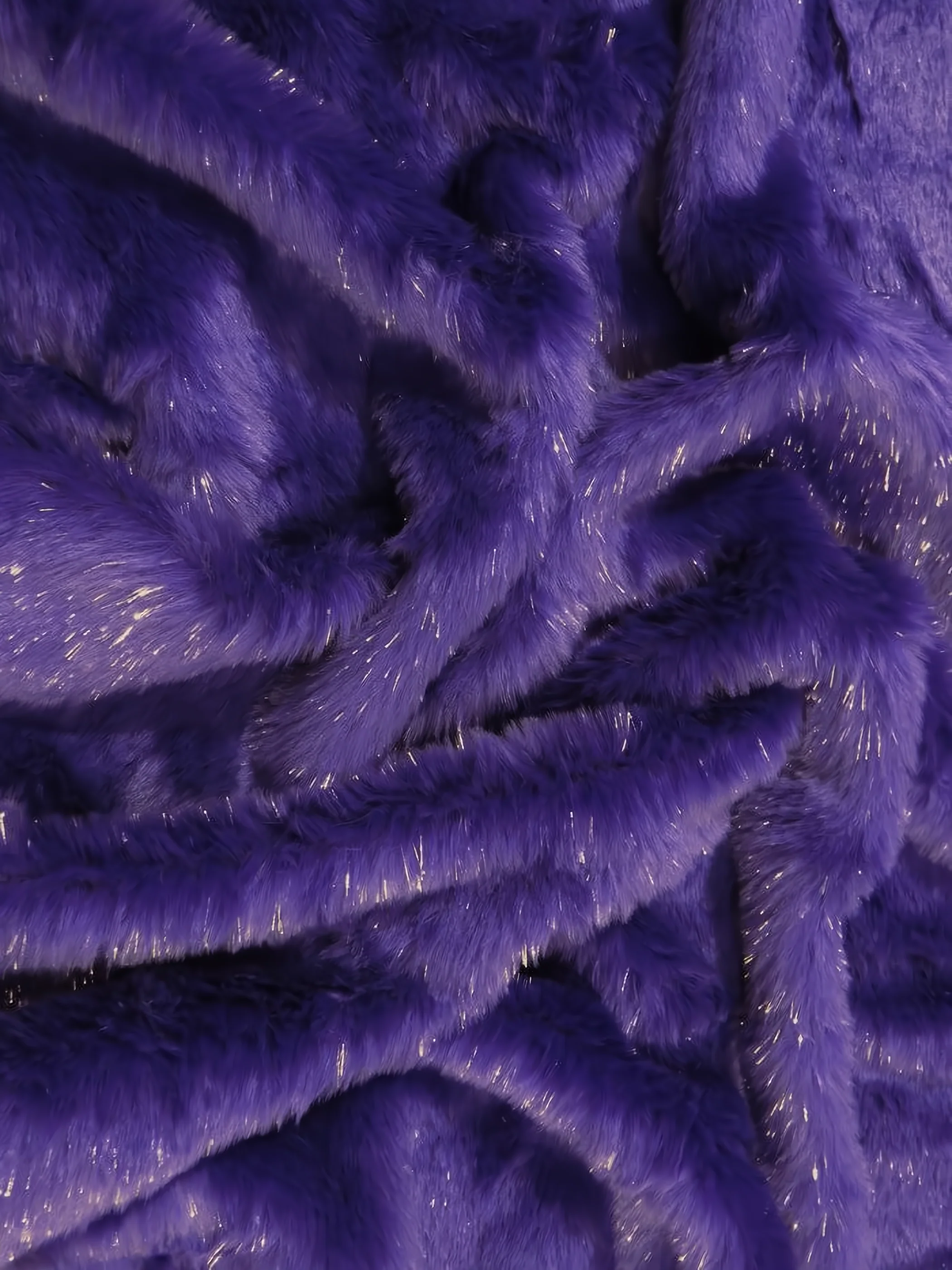 Tinsel Tip Short Shag Faux Fur / Purple Silver / Sold By The Yard / 15 Yard Bolt
