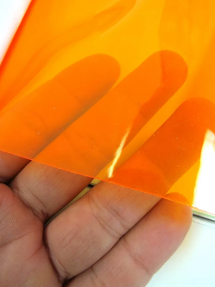 Tinted Plastic Vinyl Fabric / Orange (12 Gauge) / By The Roll - 30 Yards - Image 2