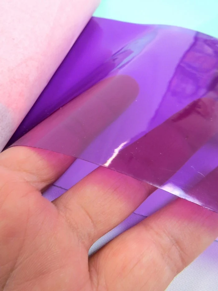 Tinted Plastic Vinyl Fabric / Purple (12 Gauge) / By The Roll - 30 Yards - Image 2