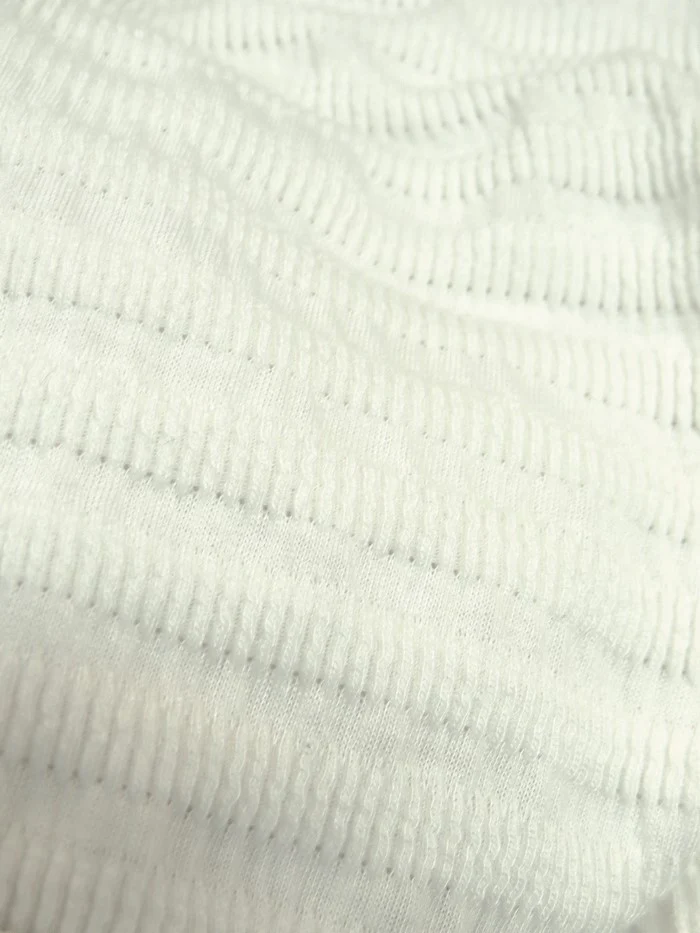Tucker Rib Apparel Sweater Spandex Fabric  / Apricot / Sold By The Yard Closeout!!! - Image 3