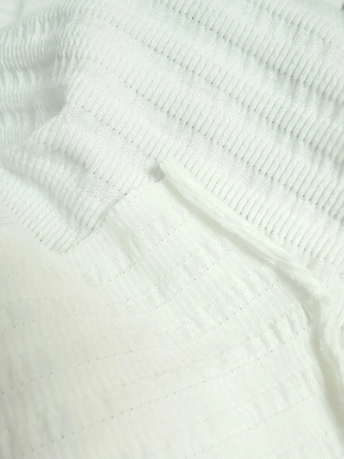 Tucker Rib Apparel Sweater Spandex Fabric  / Apricot / Sold By The Yard Closeout!!! - Image 5