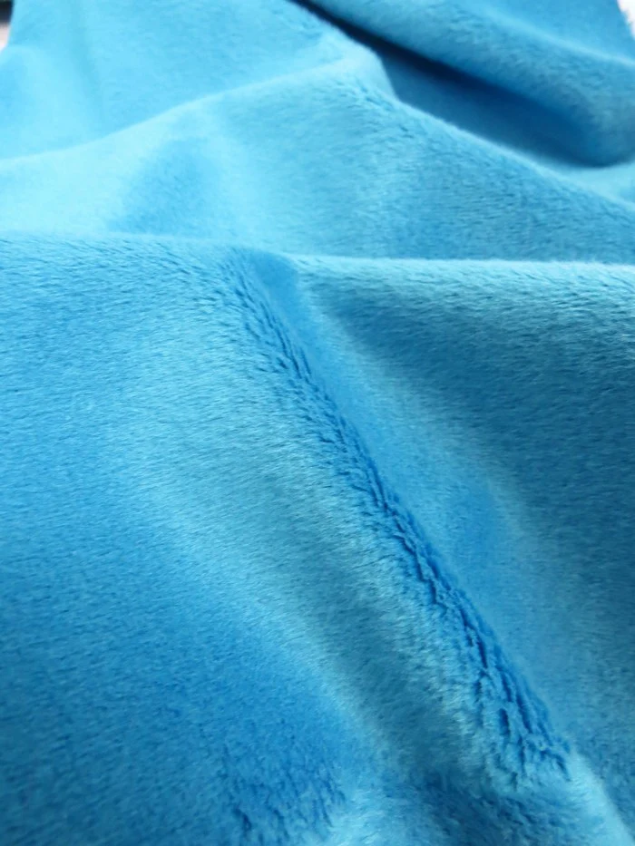 Turquoise Minky Solid Baby Soft Fabric - Image 4