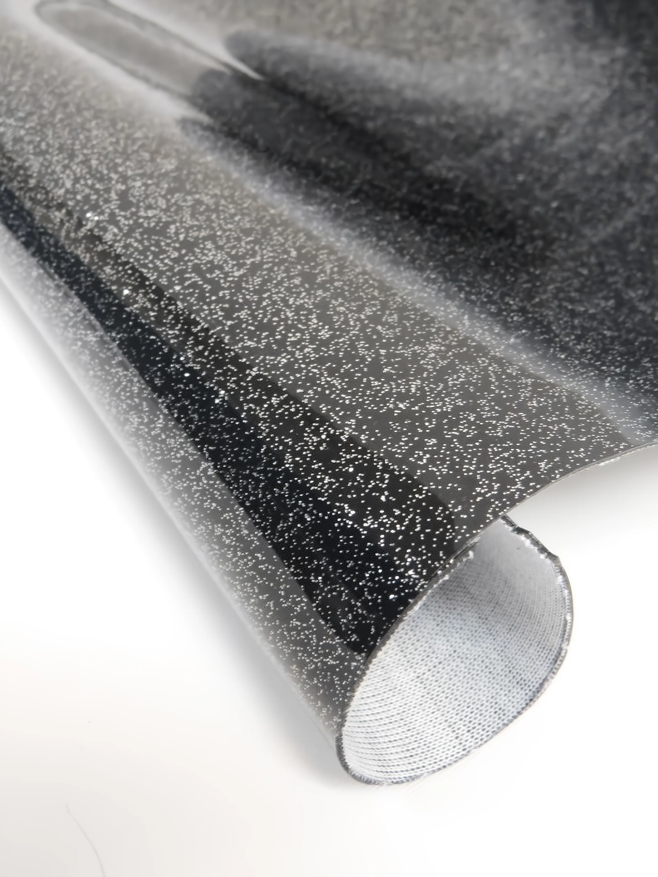 Ultra Sparkle Glitter Upholstery Vinyl Fabric DuroLast® / BLACK / Sold by The Yard