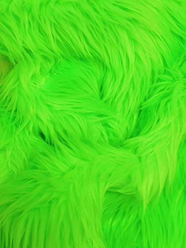 Neon Pink UV Reactive Solid Shaggy Faux Fur Fabric / Sold By The Yard - Image 6
