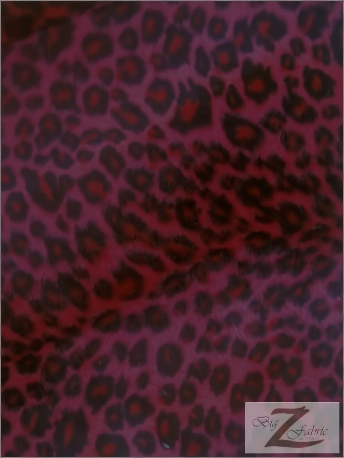 Red/Black Spot Velboa Cheetah Animal Short Pile Fabric / Sold By The Yard