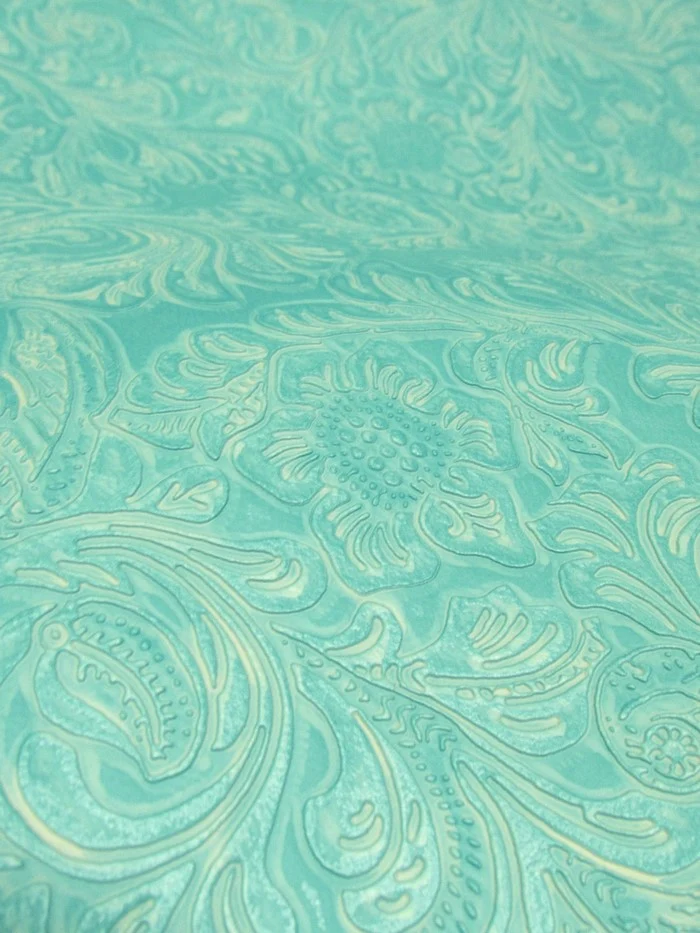 Vintage Western Floral Pu Leather Fabric / Brown / By The Roll - 30 Yards - Image 4