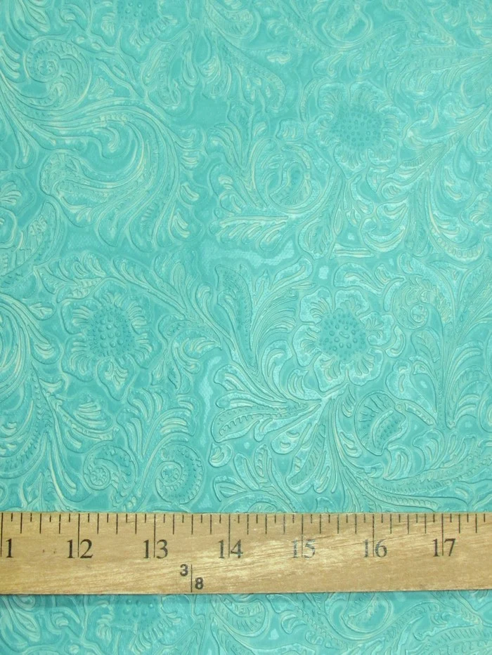 Vintage Western Floral Pu Leather Fabric / Copper / By The Roll - 30 Yards - Image 2