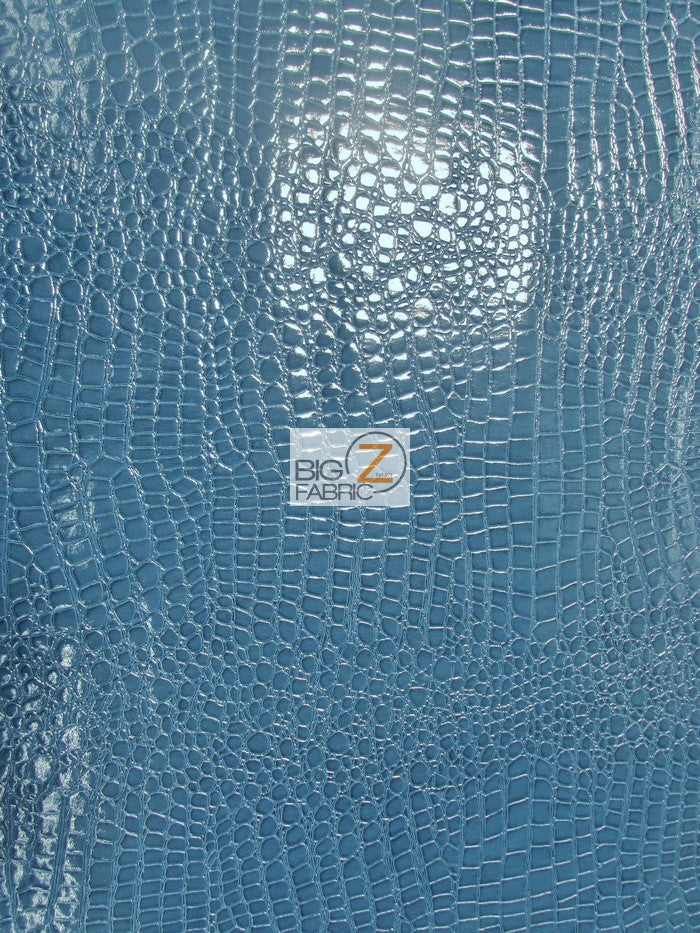 Vinyl Faux Fake Leather Pleather Embossed Shiny Alligator Fabric / Royal Blue / By The Roll - 30 Yards - Image 2