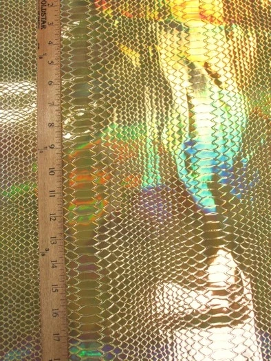 Viper Snake Holographic Embossed PVC Vinyl Fabric / Pink / Sold By The Yard - Image 3
