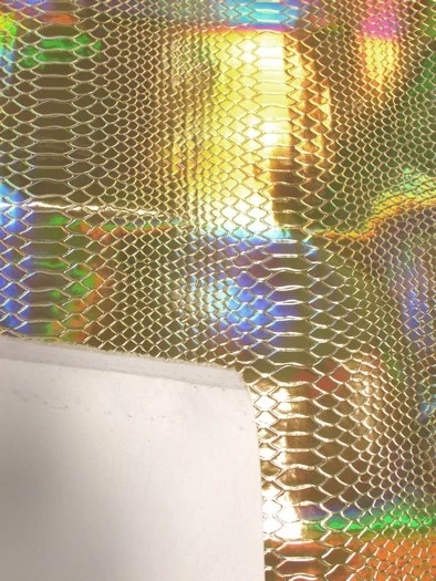 Viper Snake Holographic Embossed PVC Vinyl Fabric / Royal Blue / Sold By The Yard - Image 6