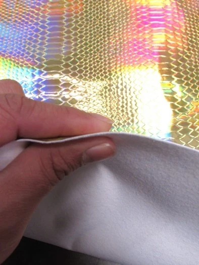 Viper Snake Holographic Embossed PVC Vinyl Fabric / Steel / Sold By The Yard - Image 5