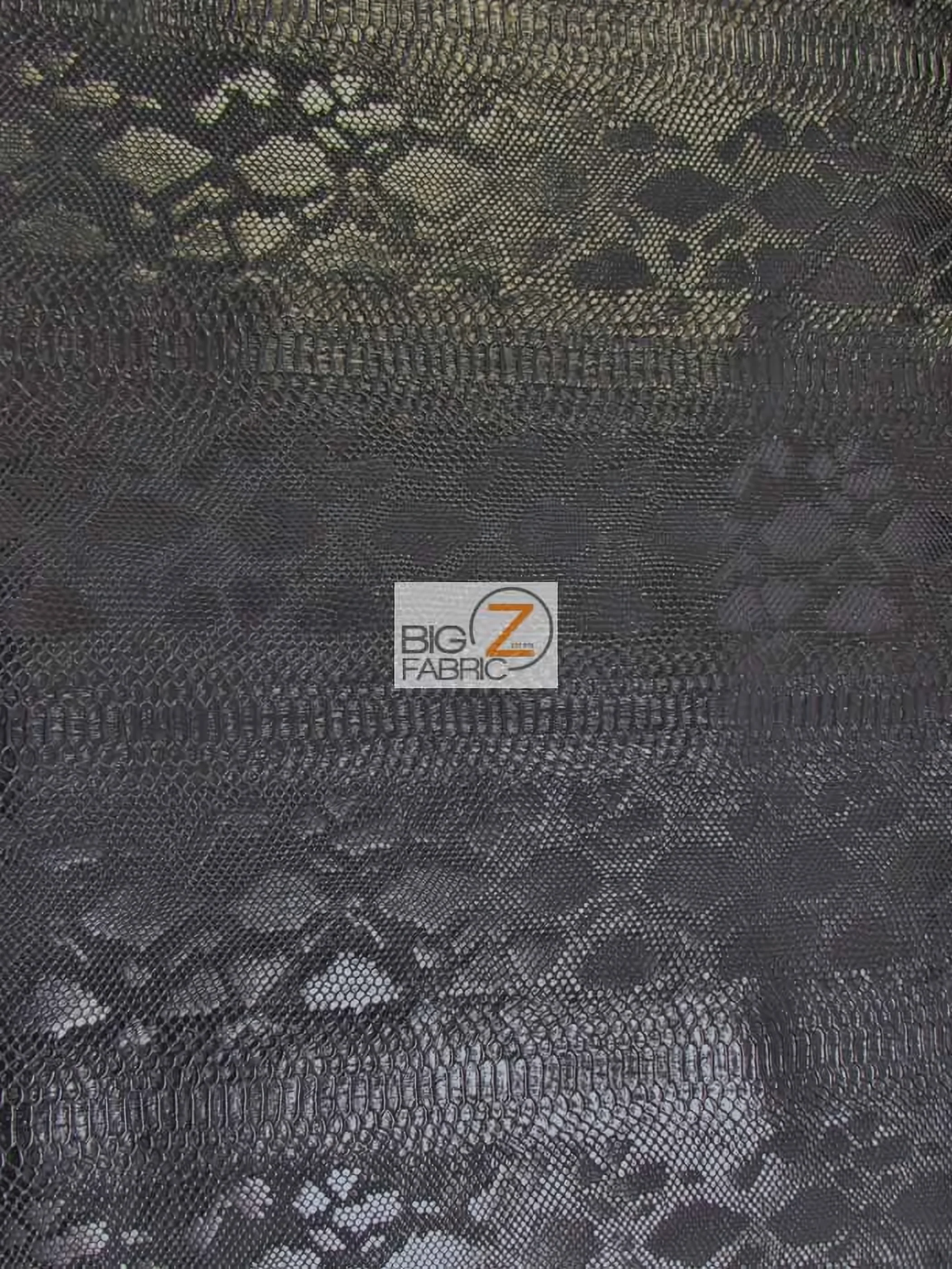 Viper Sopythana Embossed Snake Skin Vinyl Leather Fabric / Death Black / By The Roll - 30 Yards