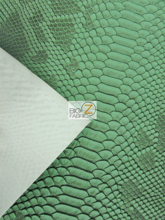 Viper Sopythana Embossed Snake Skin Vinyl Leather Fabric / Venom Green / By The Roll - 30 Yards - Image 5