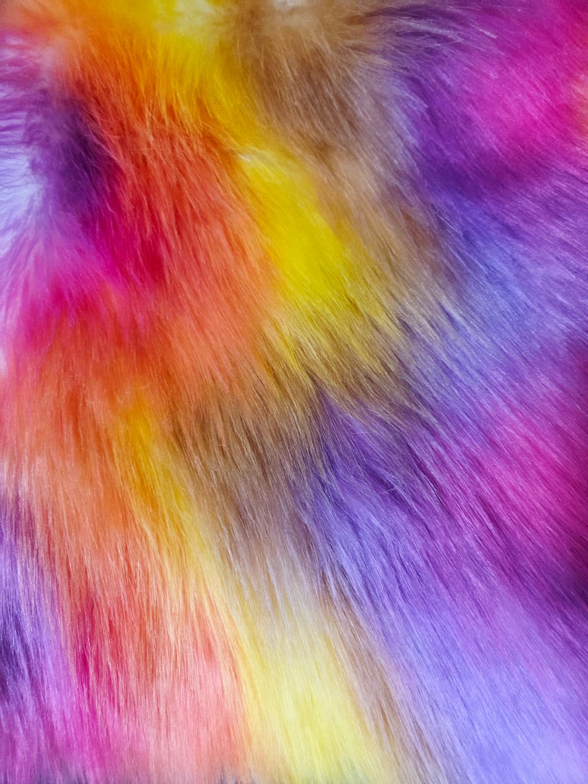 Wave Rainbow Long Pile Faux Fur Fabric / Sold By The Yard - Image 18