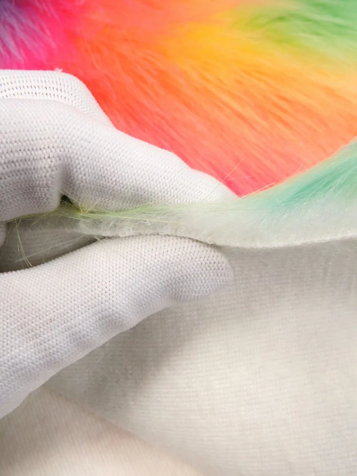 Wave Rainbow Long Pile Faux Fur Fabric / Sold By The Yard - Image 5