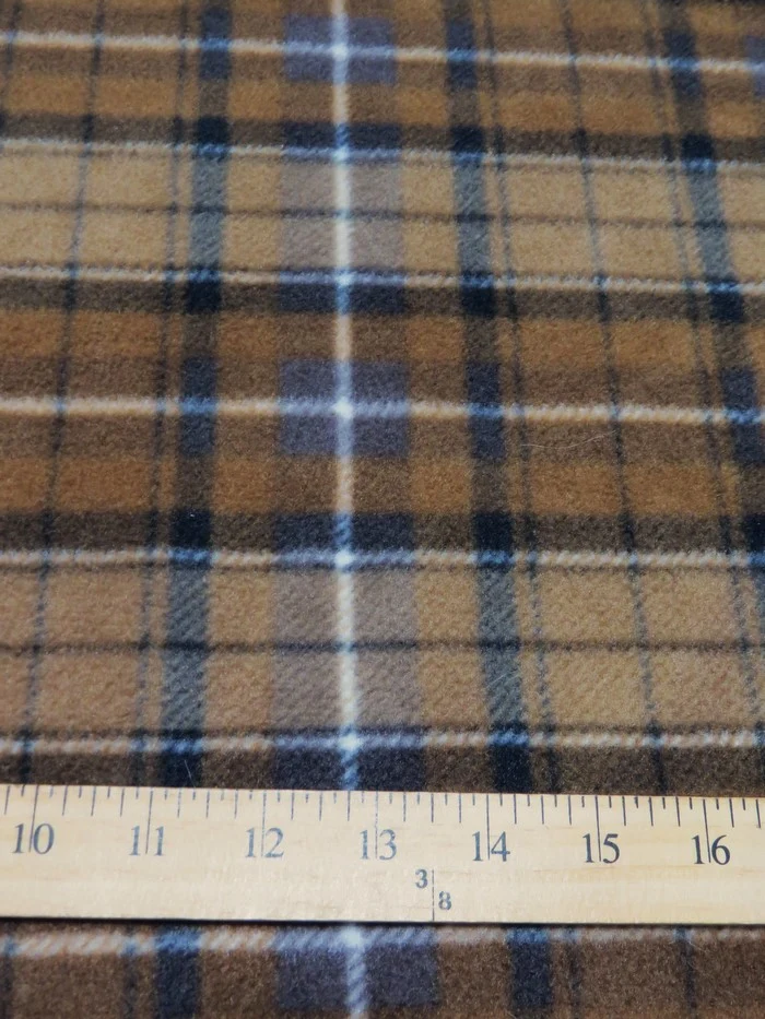 Western Tartan Plaid Fleece Printed Fabric. - Image 2